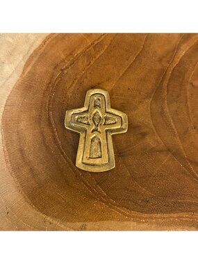 Jeep Collins Ichthus Cross Pocket Piece, Brass